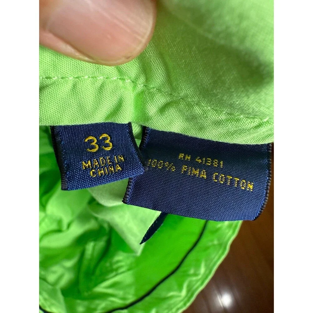 Polo Ralph Lauren Classic‎ Fit Shorts Green Mens 33 100% Pima Cotton Chino - Picture 5 of 7